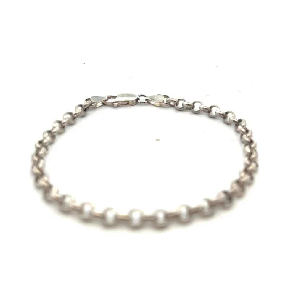 Designer Italy 925 Sterling Silver Classic Round Rolo Chain Link 8.25